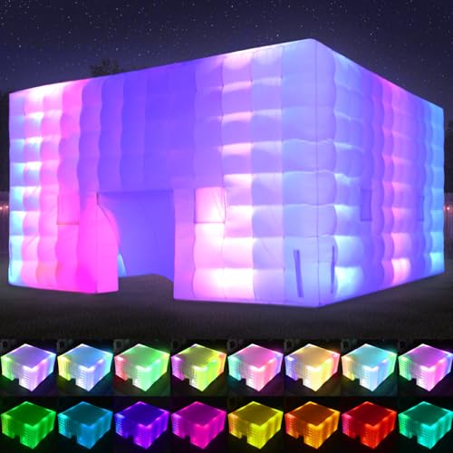 SAYOK Inflatable Party Tent 26.25'x26.25'x16.5' with LED...