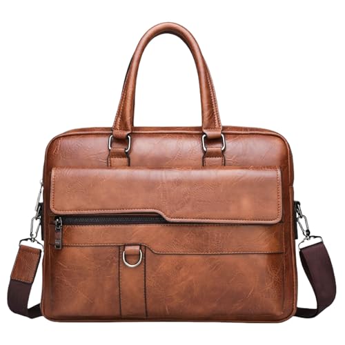 leather Laptop Bag for Men 16 inch Laptop Briefcase Waterproof,Handbags Shoulder Crossbody Bag Business