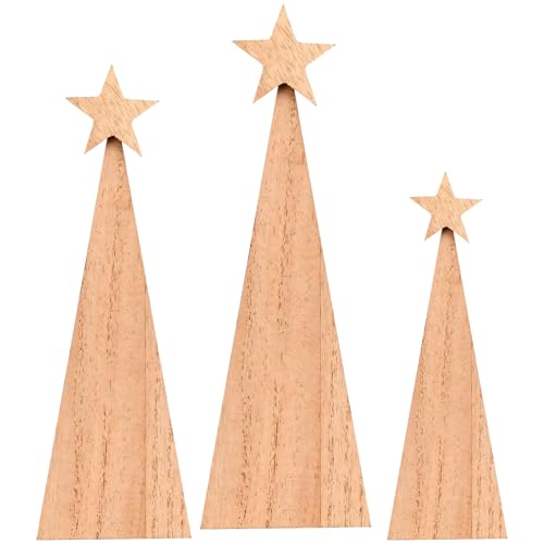 Weihnachtsdeko Weihnachtsbaum Holz, 3 Stück Holz Tannenbaum Deko,...