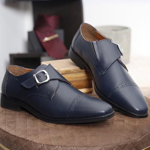 Image of LOUIS STITCH Men's Formal Shoes | Italian Leather Double Monk Strap Handcrafted | Stylish Slipon Shoes for Business, Formal, (LSRXSM)