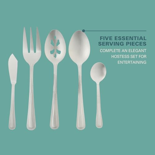 Image of Gibson Home Aston 45-Piece Stainless Steel Flatware Set with Tray and Serving Utensils - Silverware Service for 8