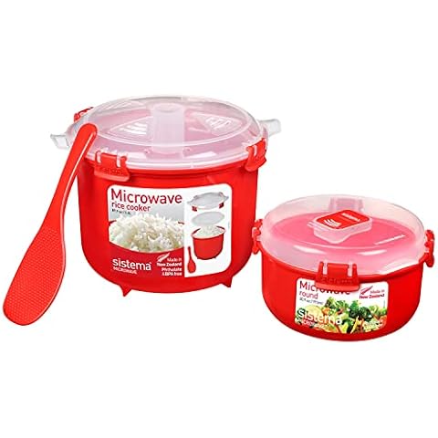 Juego de recipientes Sistema para microondas con arrocera y recipiente redondo (915 ml) Cover