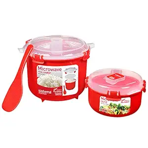 Sistema BPA-Free Rice Cooker (2.6L) & Round Microwave Food Container (915ml)