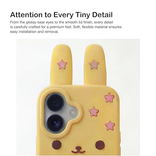 Image of amazon basics Back Cover Case for iPhone 17 Scratch Resistant Anti-Slip TPU Shockproof 3D Protective Durable Adorable Cartoon Star Design Case for Girls & Women