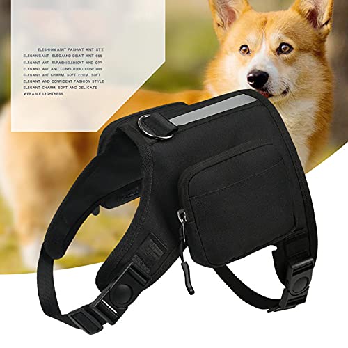 NC Hunde-Satteltaschen, strapazierfähige Hundegeschirr-Rucksack mit reflektierendem Band, für Reisen, Camping, Wandern, mittelgroße und große Hunde (M, Camouflage)