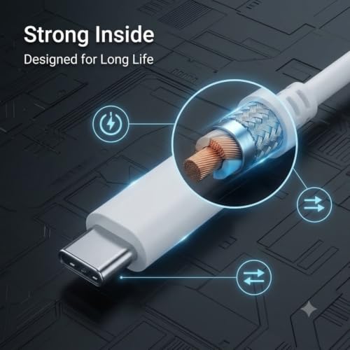 Image of Scalebee 45W Type C Fast Charger Adapter with Cable | Compatible with Google Pixel 10 /10 Pro /9 Pro XL /9 Pro Fold /9 Pro /9 /9a /8 Pro & Tablets (White)