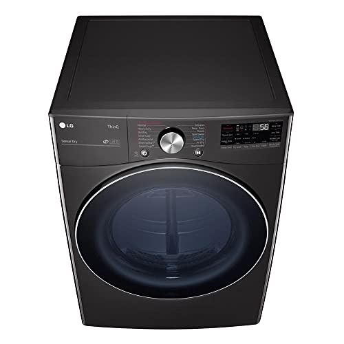 Image of LG DLGX4201B 7.4 Cu. Ft. Black Steel Smart Front Load Gas Dryer with TurboSteam