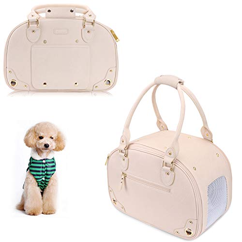 Petshome PH-US-PET-BAG-A-M-BG-3 Dog Carrier Purse, Pet Carrier, Cat Carrier, Waterproof Premium Leather Pet Travel Portable Bag Carrier thumb #3