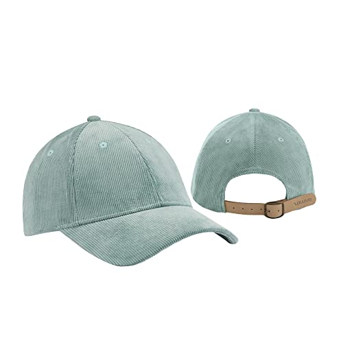Zowya Casual Corduroy Fashion Baseball Cap Macaron Dad Hat 6 Panel For Men Women With Leather Adjustment Belt Soft Green cover