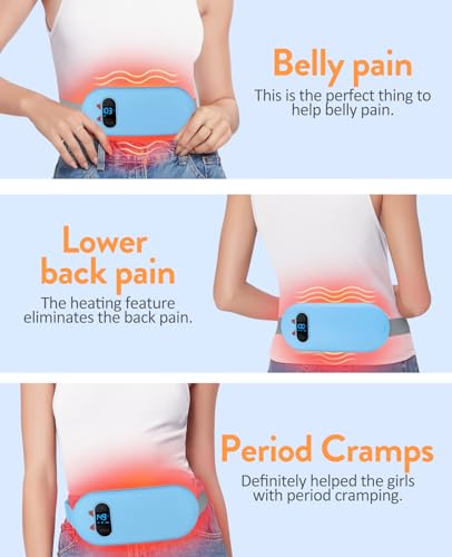 Image of Portable Heating Pad for Period Cramps: 6 Heat Levels and 6 Massage Modes