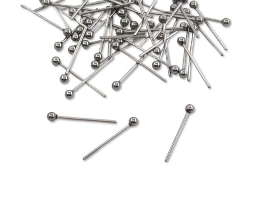 「玉p16E」 約100本入 玉ピン サージカルステンレス 丸ピン 16mm sus316 アクセサリー パーツ 金属アレルギー対応 ニッケルフリー 加工しやすい 線径0.6mm ピアス金具 ステンレス ピン 16mm,ステンレス シルバー
