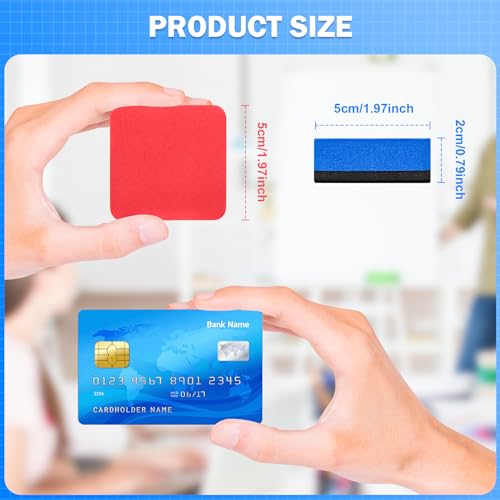 EAONE 48 Pack Dry Erase Eraser, Magnetic Whiteboard Cleaner Mini Chalkboard Cleansers for Classroom, School, Office, Home (4 Color Assorted, 1.97 x 1.97 Inch)2