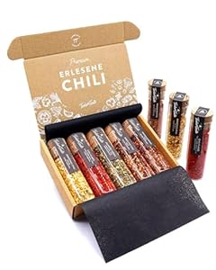 TIMBER TASTE® Scharfes Chili Gewürze Geschenkset Frauen & Männer [BIS 700000 SCOVILLE] - 5 handverlesene Chilis - Chili Gewürze Set Geschenk für Sie - Besonderes Geschenk für Erwachsene zum Geburtstag
