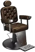 Cadeira de Barbeiro Marri Dubai, Cadeira Giratória e Reclinável para Barbearia e Salão de Beleza, Estrutura em Aço Reforçado, Estofamento Premium, Base em Metal e Apoio para Pés (Marrom Croco)