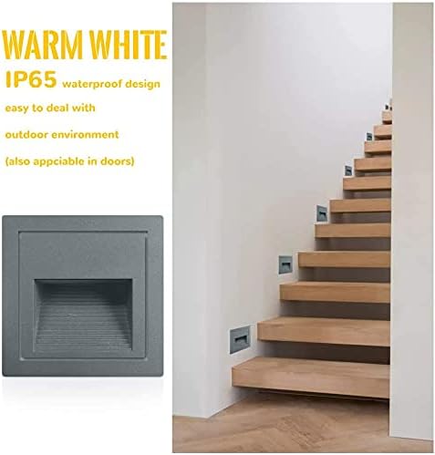 Miniatura 4 de Luces LED para escalones de 120 V para interiores y exteriores, 3000 K, IP65, impermeables, de bajo voltaje, luces de pared empotrables para