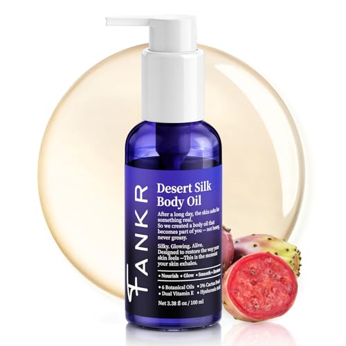 Body Firming Oil for Crepe Skin - After Shower Body Oil for Women, 72H Plumps, Tightens & Firms Skin, Natural Formula with 6 Botanical Oils, 3% Cactus Fruit & Hyaluronic Acid, Lightweight & Non-Greasy