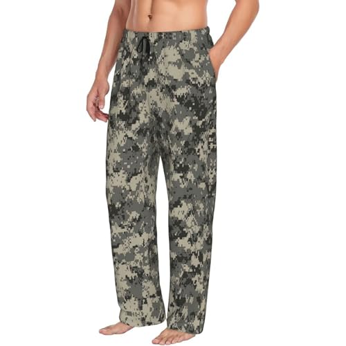 Army Digital Camouflage Print Comfortable Men'S Sleep Pants,Soft Pajama Bottoms For Men,For Lounging And Sleeping2