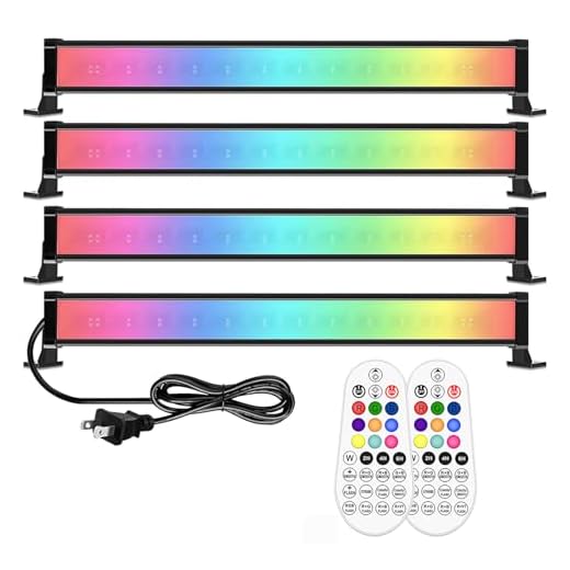 MEIKEE 4 Pack 25W RGB LED Wall Washer Light, Color Changing LED Strip Light with RF Remote, IP66 Waterproof RGB LED Light Bar for Outdoor Indoor Lighting Projects Wedding Church Party Stage Lighting