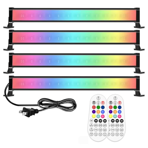MEIKEE 25W RGB Wall Wash Lights, RGBW Color Changing Washer Strip Lights Outdoor, IP66 Waterproof LED Stage Light Bar for Christmas Halloween Party Landscape (4 Pack)