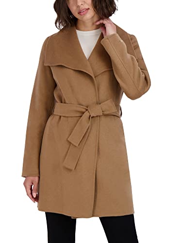 Image of TAHARI Women's Double-faced Luxury Soft Wool Blend Peacoat- Wrap Wool Coat With Removable Belt