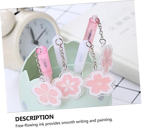 NUOBESTY 30 adet kalem tükenmez kalem, yazı gereçleri, jel kalem, kiraz çiçekleri, plastik rulo öğrenci - Görsel 5