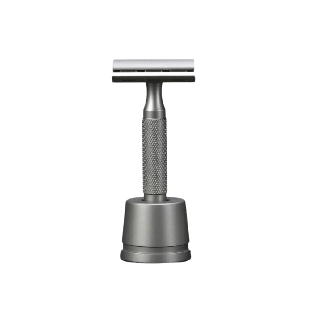 Rockwell Razors 6S Adjustable Stainless Steel Double Edge Safety Razor With Matte Stainless Steel Razor Stand - Premium