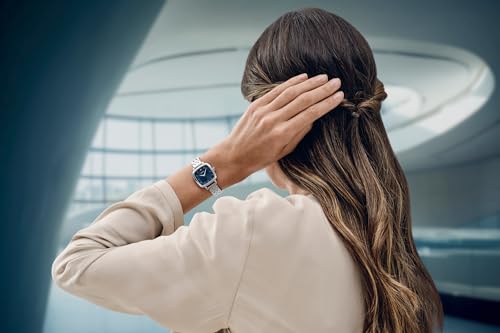 Image of WENGER Vintage Classic | Swiss-Made Analog Women's Wrist Watch, Squircle Case, Blue Dial, 27mm, 50M Water Resistant | Stainless Steel Strap | 01.1911.103