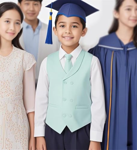 Boys Suit Vest Kids Slim Fit Formal Dress Vests Toddler Wedding Party Dresses Tuxedo Teens Ring Bearer Waistcoat4