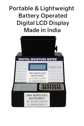 Image of SHIV AGROLOGIC NATIONAL INSTRUMENTS Digital Grain Moisture Meter, Battery Operated, LCD Display, for Paddy, Wheat, Maize, Mustard - Portable Digital Moisture Meter (Black)