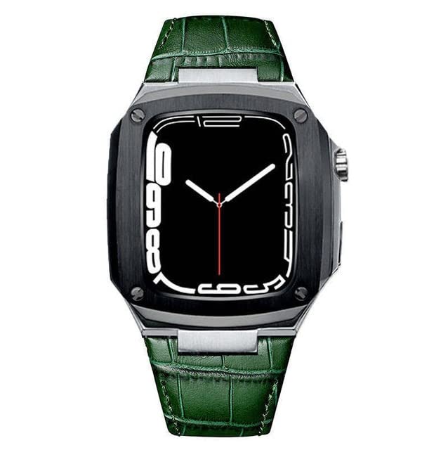 Étui en métal + bracelet en cuir de veau pour Apple Watch 40mm