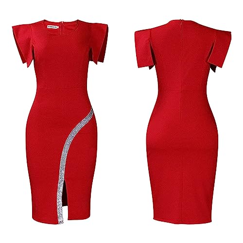 Women's Formal Pencil Dress Women's Business Peplum Bodycon Dresses Work Sheath Dress2