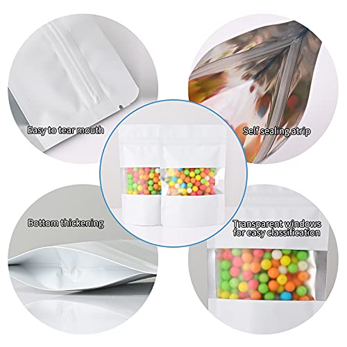Image of TRUE SHOP The Ultimate Solution for Food Storage - Foil Pouch Stand-Up Bags with Self-Sealing Technology Matt White Polyester (50 GM, 50, count)