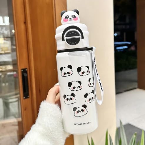 Image of 2 in 1 Stainless Steel Insulated Sipper Water Bottle with Straw & Flip Lid | Leakproof Thermos Flask for Kids & Adults | BPA-Free Travel Thormos with Handle & Wrist Strap- 550 Ml (Any 1)