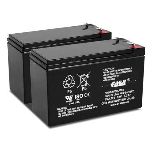 Casil 12V 7.2Ah Razor Scooter Battery 2 Pack Replacement for e200s e225 e300 e300s e325 Rechargeable SLA AGM Electric Scooter Battery