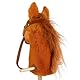 CELMAN Hobby Horse - Steckenpferd Braun A4 mit Zaumzeug und Sound - Geräuscheffekt durch Ohrdruck - Holzstab mit Rädern - Spielzeug Pferd für Kinder - Reiten & Rollenspiel
