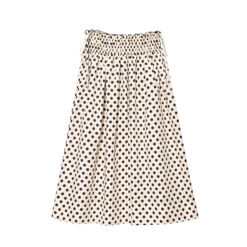 Women’S Lace-Up Detail Midi Skirt High Waist A-Line Non-Stretch Regular Fit Feminine Design3