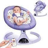 Electric Baby Swings for Infants to Toddler Baby Swing with 5-Speed 3-Seat Positions 5-Point Carabiner,with Bluetooth Music 10-Preset Melodies