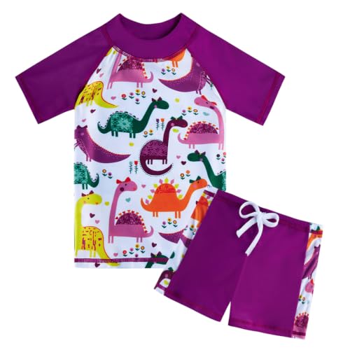 Image of Lovekider Girls Swimsuits 2 Piece Rash Guard Liner Bathing Suit Shorts Set