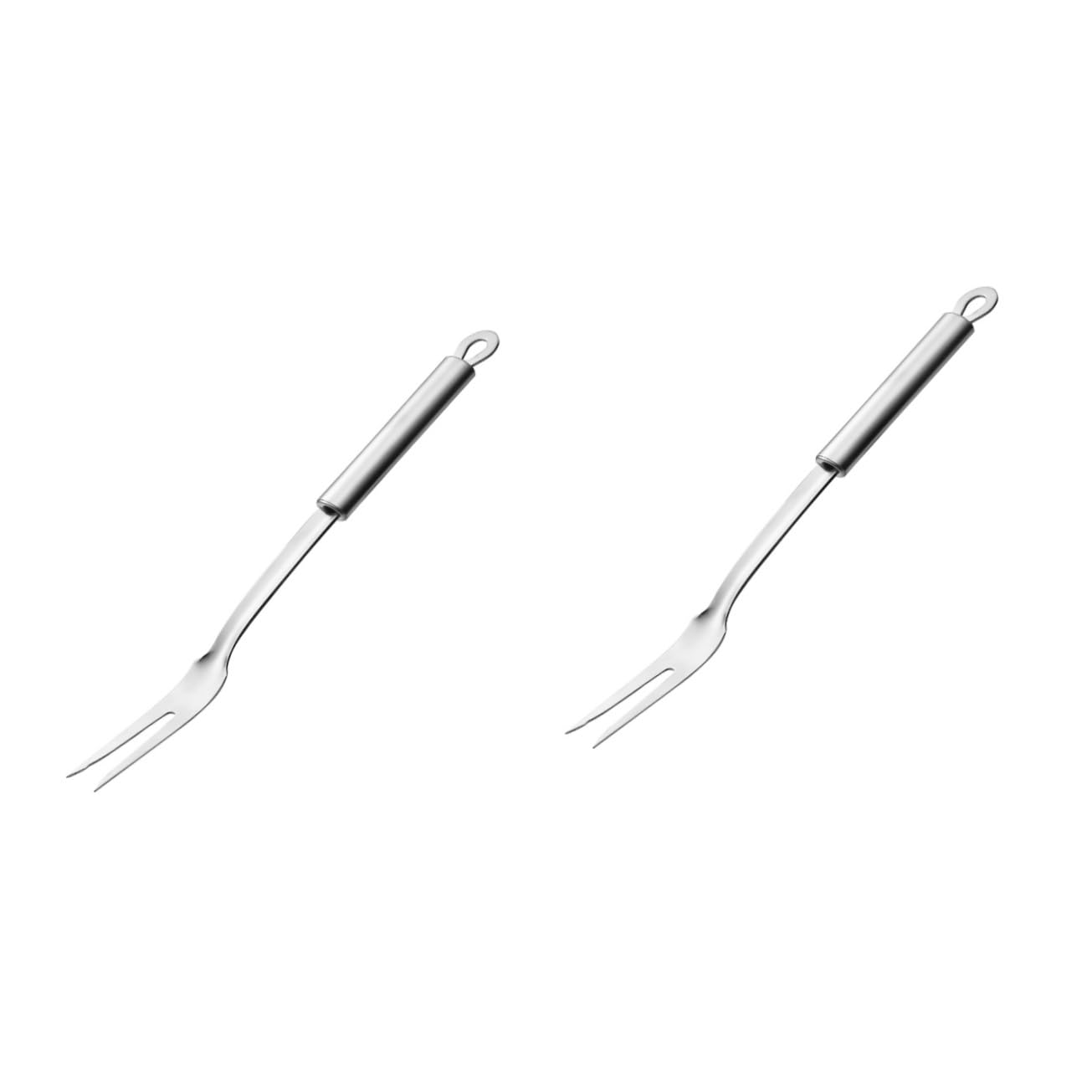 Alipis 2pcs Roasting Sticks Meat Cooking Fork Essential Serving Fork Grilling Tool Outdoor Bbq Pitchfork Cooking Bbq Grill Tools 2-prong Fork for Bbq Grilling Turners Corn Forks Meat Fork