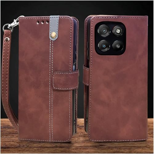 Image of Excelsior Flip Cover for Moto G67 Power, G57 Power | Premium PU Leather | 360 Degree Protection (Coffee)