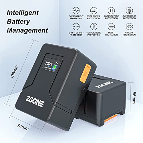 Zgcine V Mount Battery, V99 V Mount Battery 99Wh 14.8V 6800Mah With D-Tap Bp Usb-C Usb-A Output For Blackmagic Cameras Camcorders Bmpcc 4K6K Canon Eos Sony Fx3 #TOP2