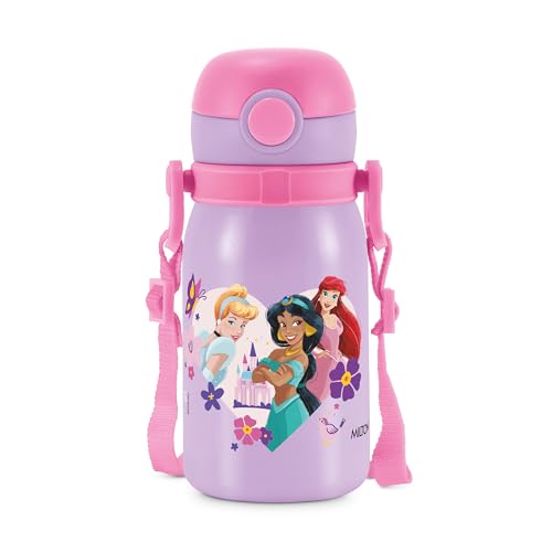 Image of MILTON Disney Torque 450 ISI Certified Stainless Steel Water Bottle, Leak Proof, Rust Proof, Single walled,1 Yr Warranty, Ideal Sipper Water Bottle for School Kids Bottle, 455 ml, Purple