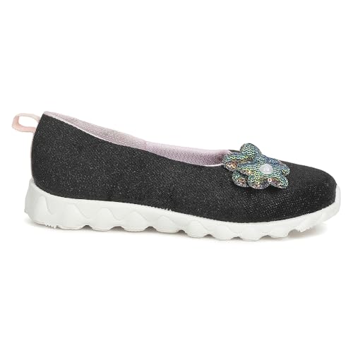 Image of Liberty Lucy & Luke PLAYNGO-E Casual Shoes for Kids - Black & Beige Canvas Slip-On Ballerina-Style Shoes for Boys & Girls | Memory Foam Insole, Lightweight Everyday Shoes for School, Play & Outings