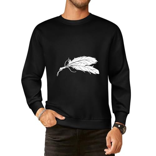 Native American Feather Sweater Casual Cotton Crewneck Long Sweater