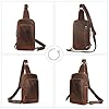 Leathario Sling Bag for Men Chest Bag Leather Vintage Crossbody Shoulder Bag Large Casual for Daily Work Travel #2