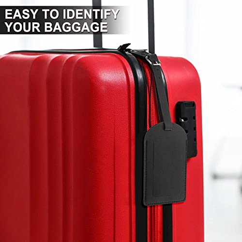 20 Pieces Luggage Tag Bag Tags Pu Leather Luggage Bag Tag Privacy Protection Travel Tag Strong Luggage Name Tags Backpack Labels Suitcase Tags for Women Men (Black)2