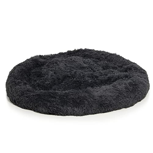 Wallace & Jones | Plüschbett Sarnia - XL | Hundebett, Liegekissen | ca. 115 x 115 x 26 cm | Dunkelgrau