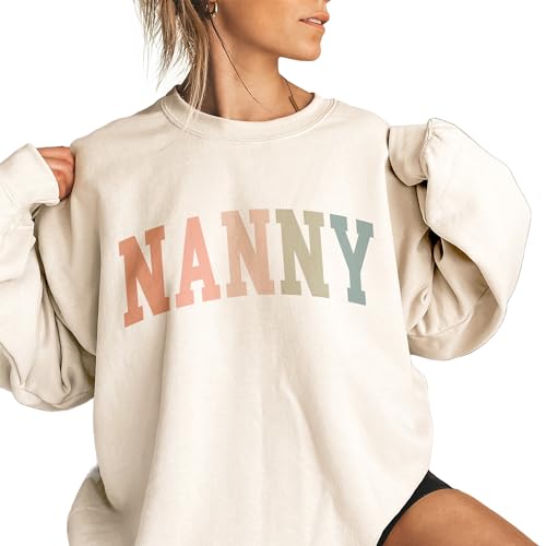 Boho Nanny Sweatshirt, Gifts For Women, Nanny New Grandma Sweater, Mother's Day Shirt, Pregnancy Announcement Gift, Long Sleeve Unisex Crewneck Sweatshirt3