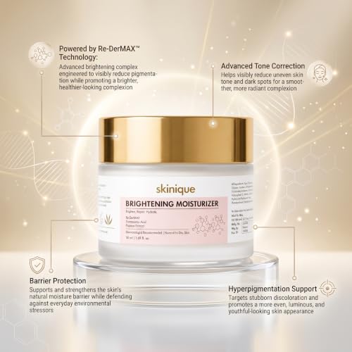Image of Brightening Moisturizer With Korean Re-DerMAX, Papaya Extract & Niacinamide | Brighten - Barrier Repair - Hydrate | Face Moisturizer for Brighter Looking Skin & Uneven Skin Tone | Normal to Dry Skin | 50ml