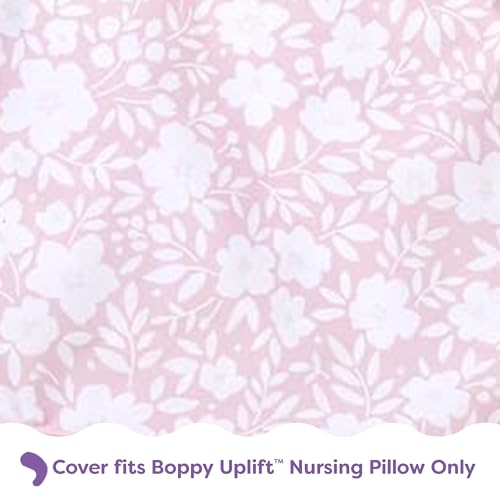 Image of Boppy Uplift Nursing Pillow Cover, Washable Feeding Pillow Cover with Belt | Wedge Bottle & Breastfeeding Pillow, Reduce Spit-Up, Reflux Symptoms, Baby Safety Alliance Verified - Pink Frost Floral